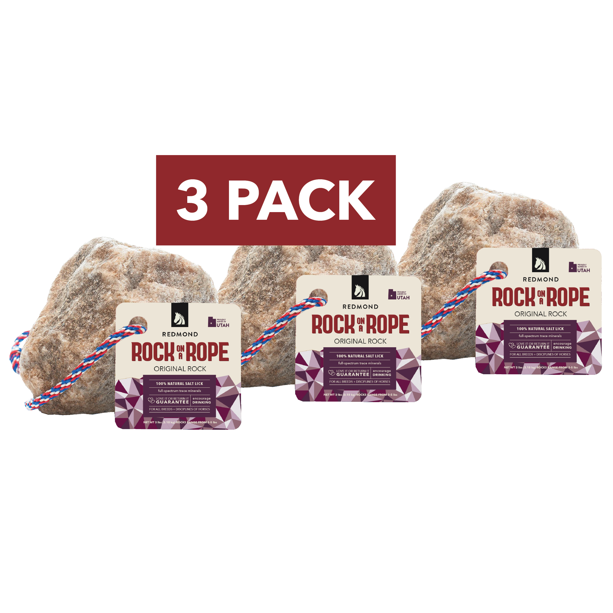 Redmond Rock Mineral Salt - 7 pound Rock On A Rope — Performance